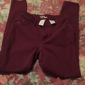 Red skinny jeans